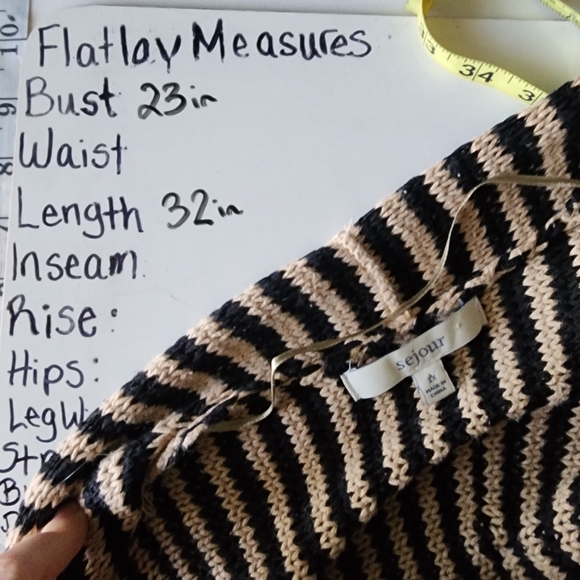 Striped black and tan open cardigan sweater - Picture 2 of 8